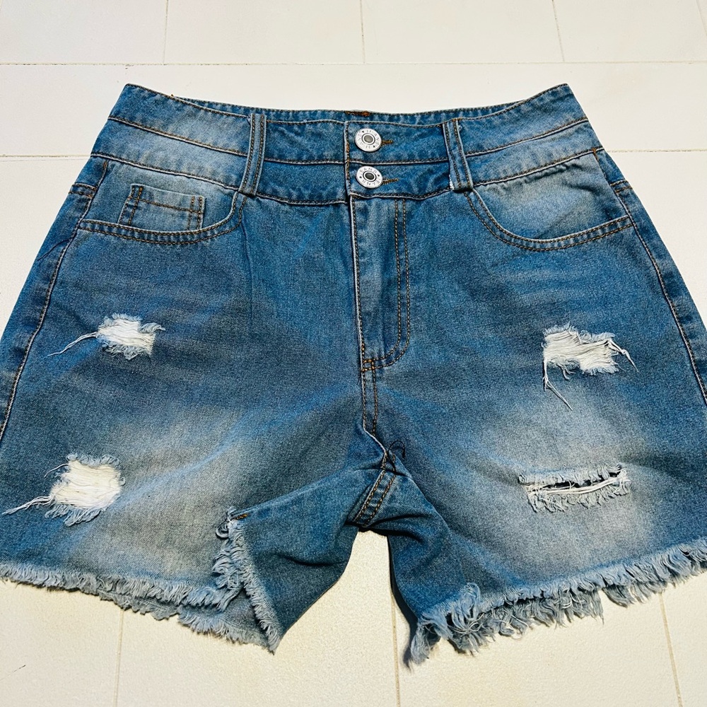 Denim Distressed Women Shorts